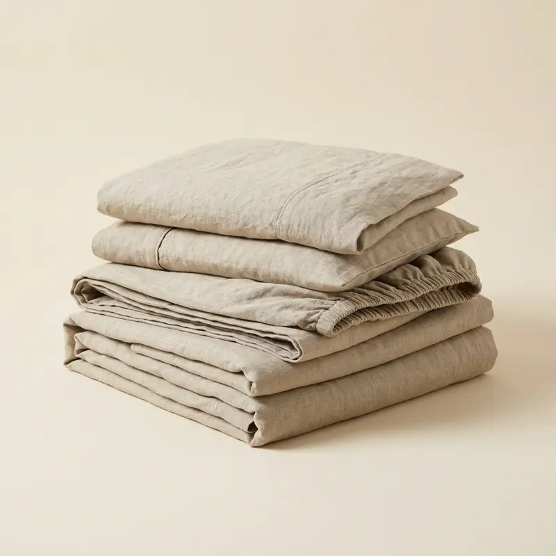 Hollis linen sheet set in Oat