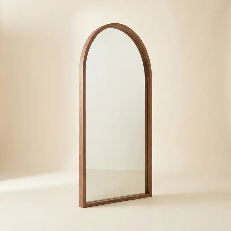 Linden arched walnut mirror in Walnut