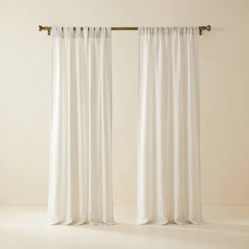 Mere linen curtains, pair in Chalk