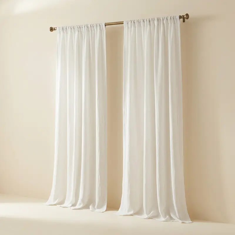 Mere linen sheer curtains, pair in Chalk