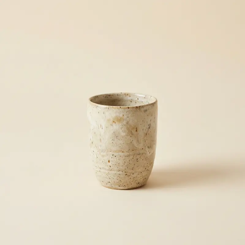 Oriel stoneware tumbler in Oat glaze