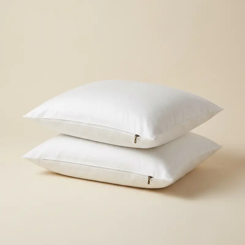 Sable cotton pillow protectors, pair in White
