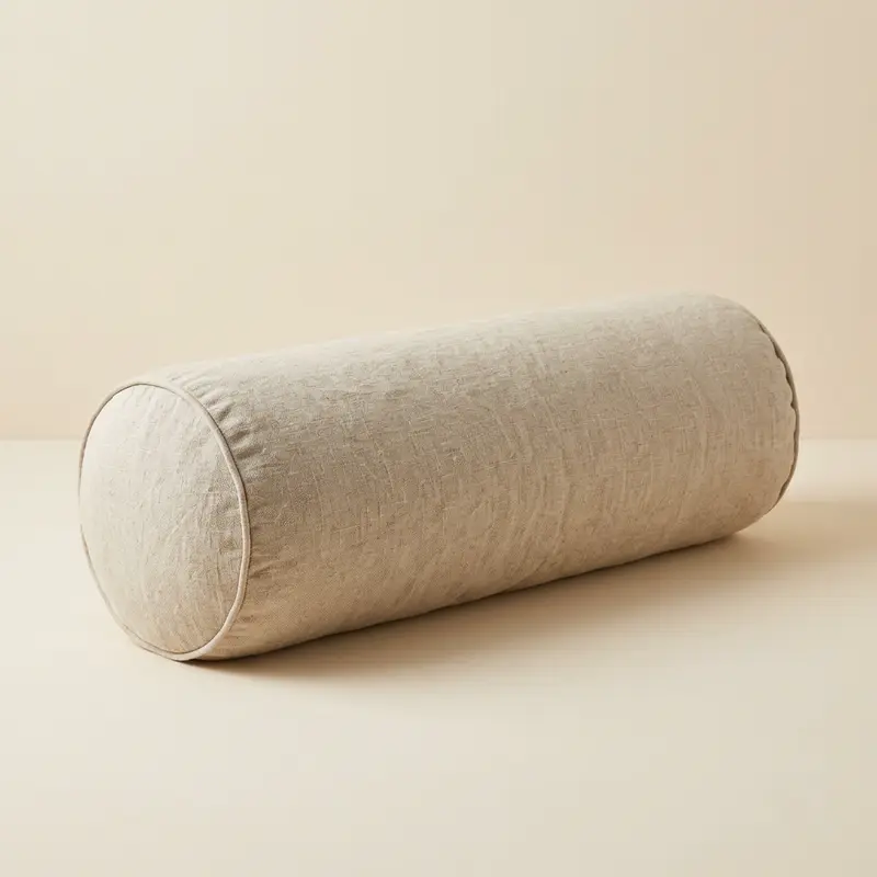 Tove linen bolster pillow in Oat