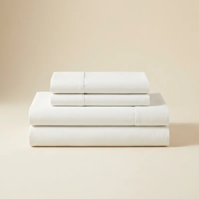 Tove cotton percale sheet set in Chalk