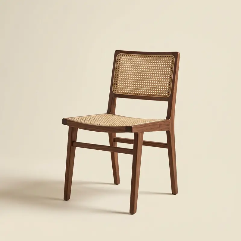 Wexley walnut cane chair in Walnut / natural cane